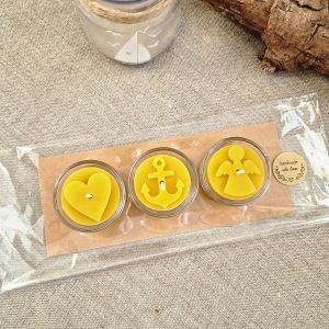 Teelicht-Kerzen mit drei Motiven